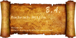 Bachrach Attila névjegykártya